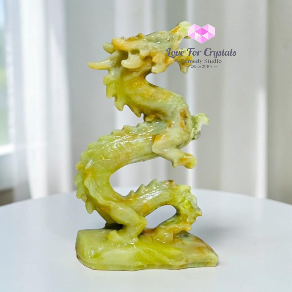 Jade Dragon Pair Xiuyan Jade & Serpentine Jade 16cm (Pre-order) - Per Pair (16cm) - Jade