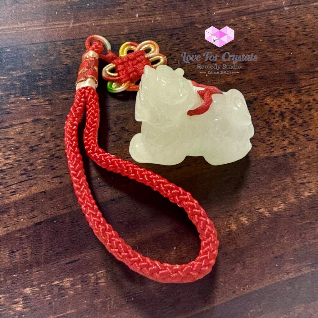 Jadeite Kilin Bag Charm (Protection • Prosperity • Auspicious Luck)