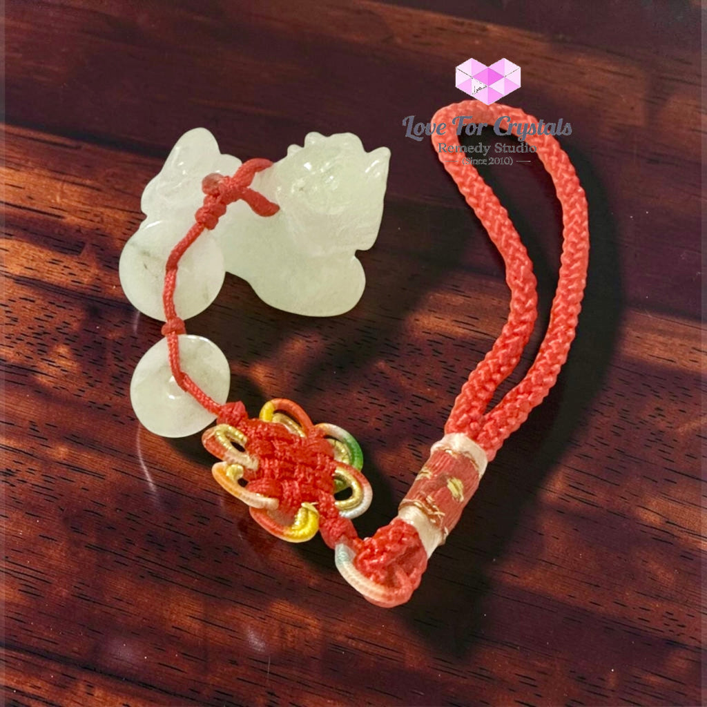 Jadeite Kilin Bag Charm (Protection • Prosperity • Auspicious Luck)