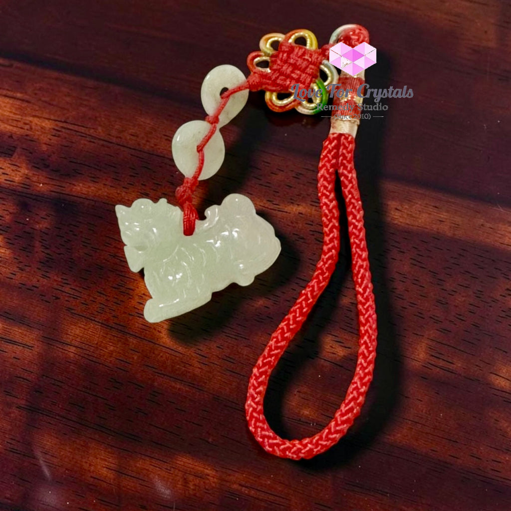 Jadeite Kilin Bag Charm (Protection • Prosperity • Auspicious Luck)