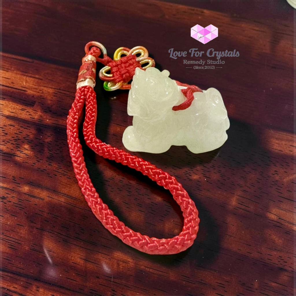 Jadeite Kilin Bag Charm (Protection • Prosperity • Auspicious Luck)