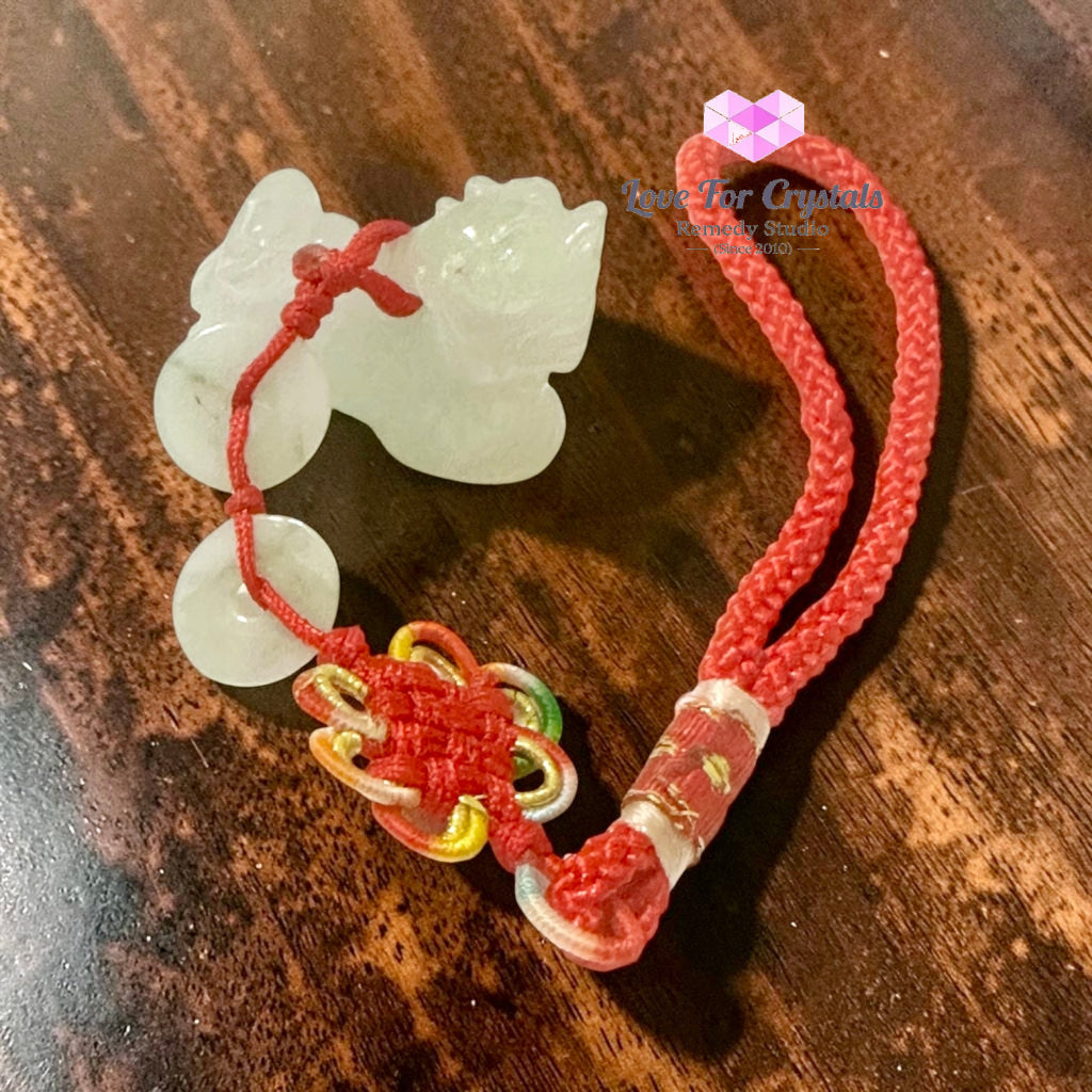 Jadeite Kilin Bag Charm (Protection • Prosperity • Auspicious Luck)