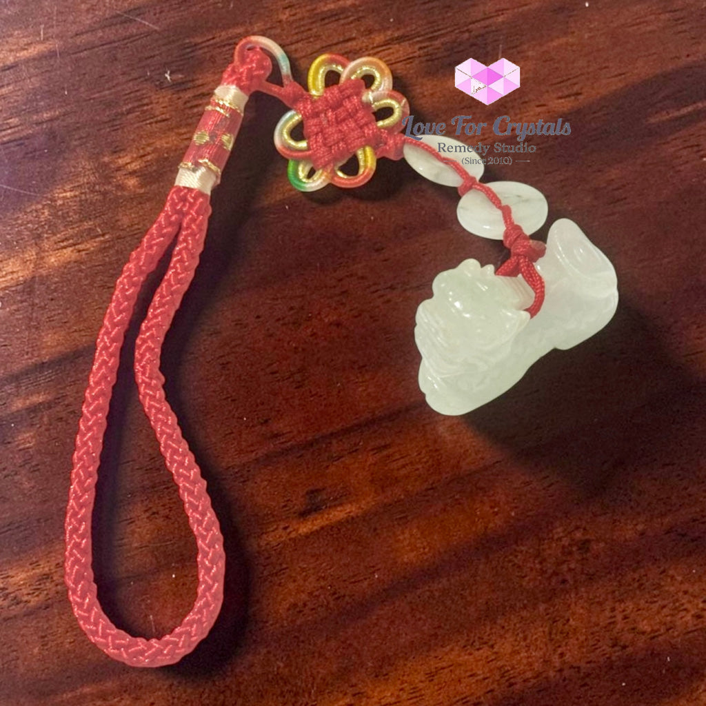 Jadeite Kilin Bag Charm (Protection • Prosperity • Auspicious Luck)