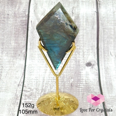 Labradorite Diamond (Rhomboid) With Stand 152G 105Mm Polished Crystals
