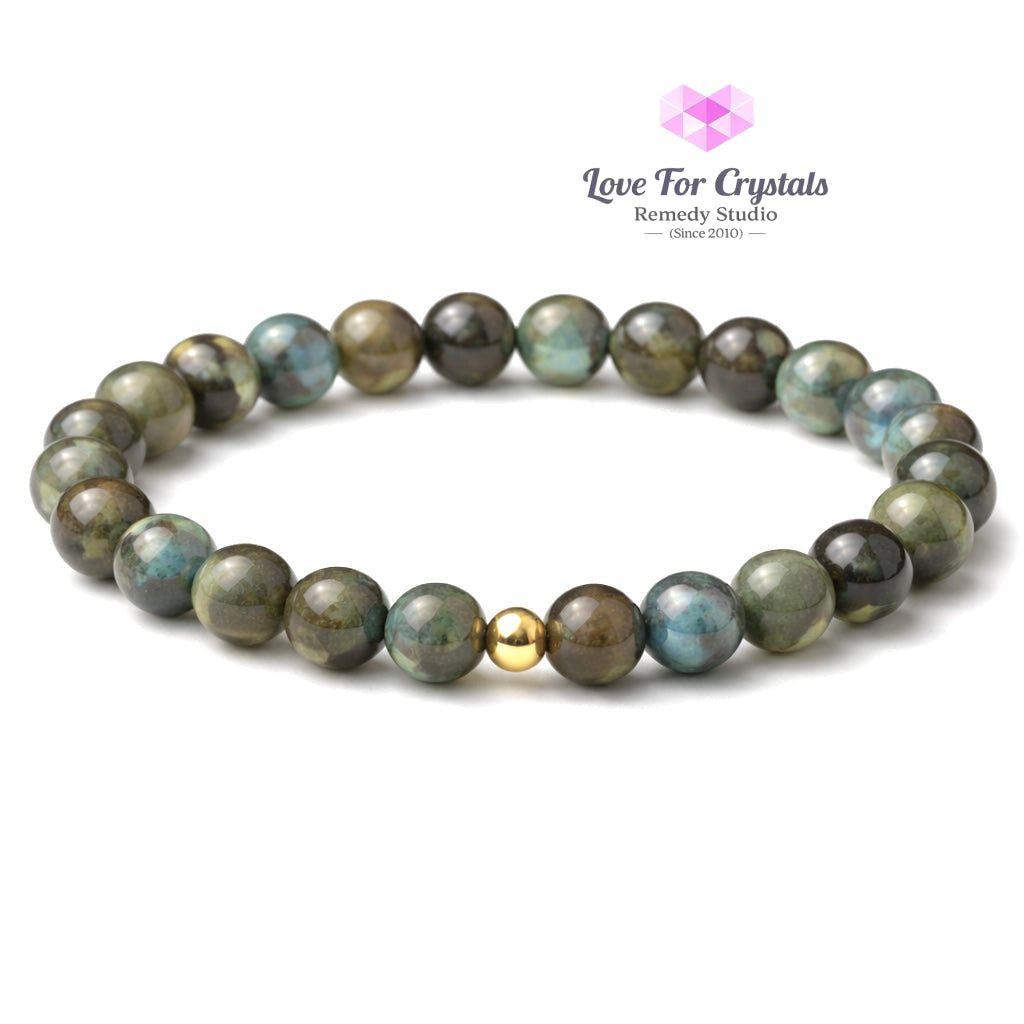 Labradorite Energy Shield 6mm Bracelet with 14k gold filled bead Bracelets & Bangles
