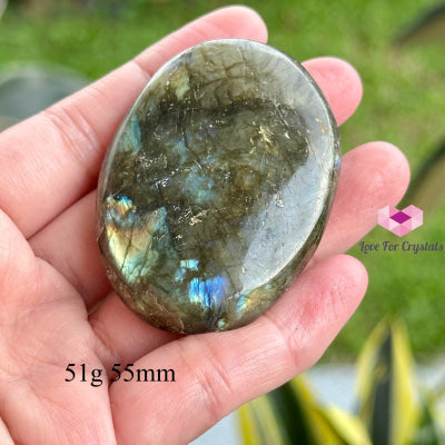 Labradorite Palm Stone (Madagascar) 51G 55Mm Crystal Points