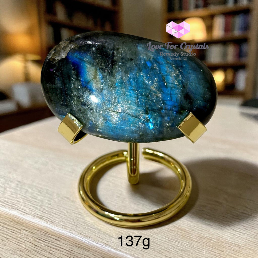 Labradorite Palm Stone with stand (50-70mm) - Labradorite
