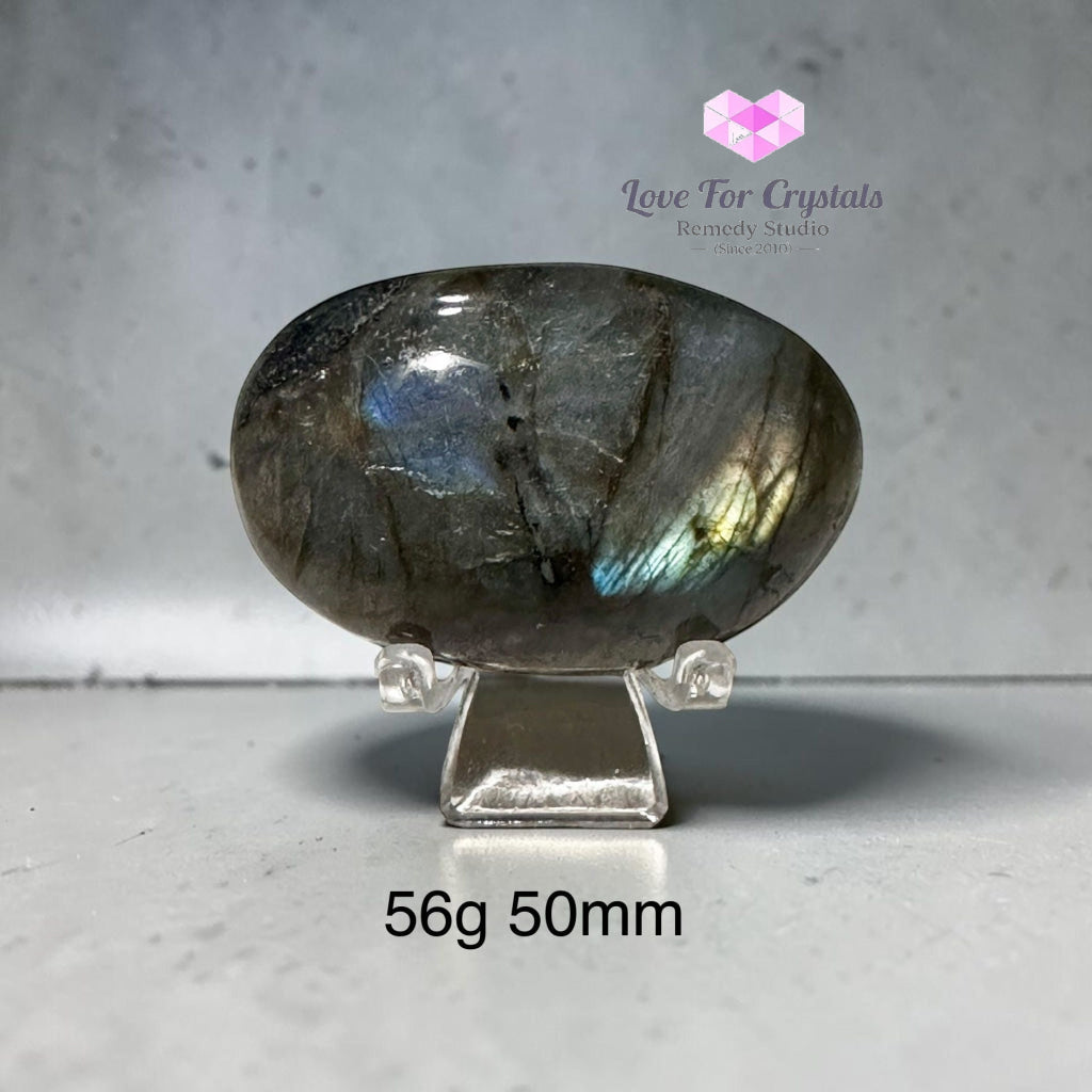 Labradorite Palm Stone with stand (50-70mm) - 56g 50mm - Labradorite