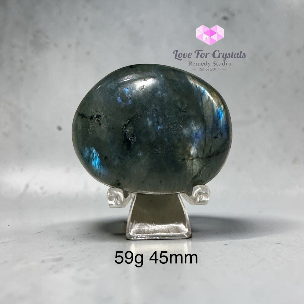 Labradorite Palm Stone with stand (50-70mm) - 59g 45mm - Labradorite