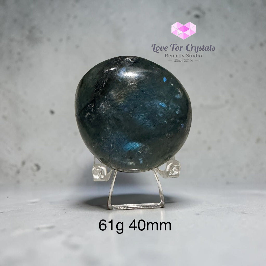 Labradorite Palm Stone with stand (50-70mm) - 61g 40mm - Labradorite