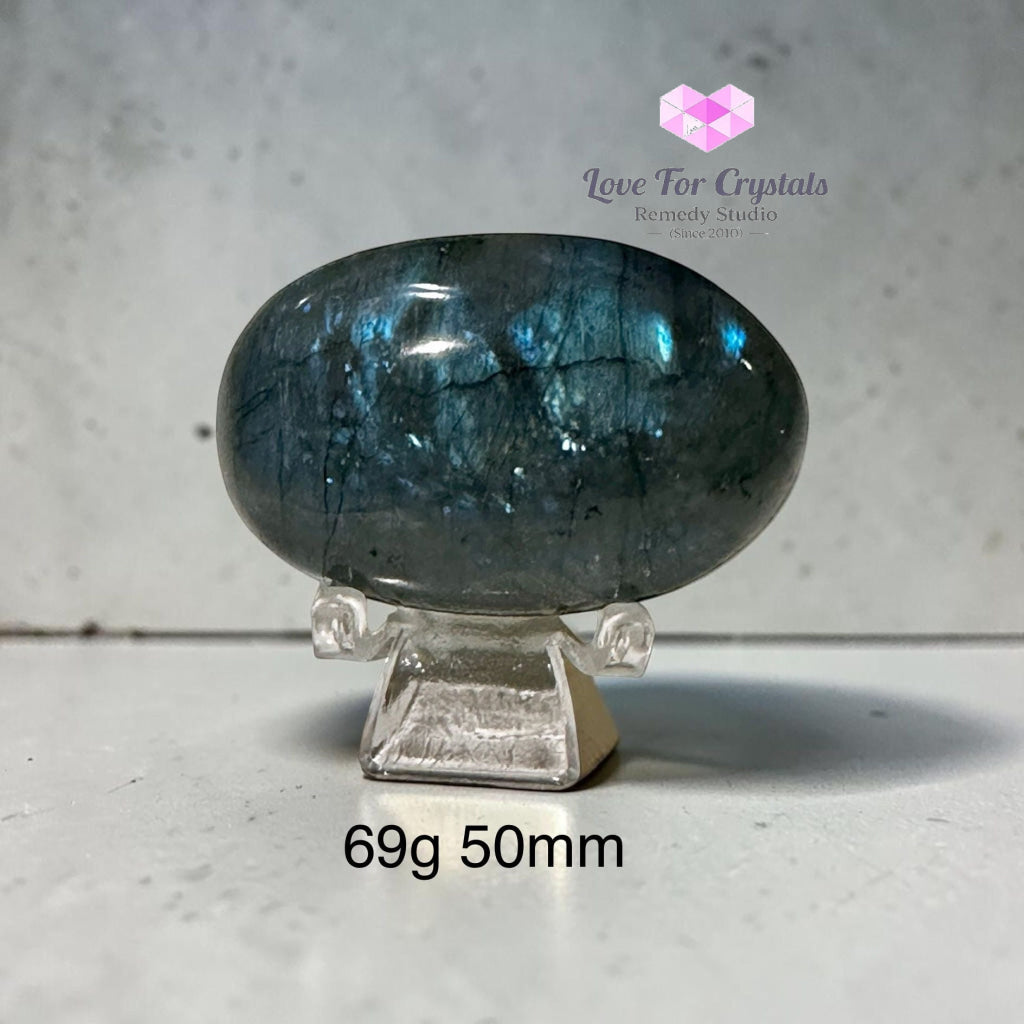 Labradorite Palm Stone with stand (50-70mm) - 69g 50mm - Labradorite