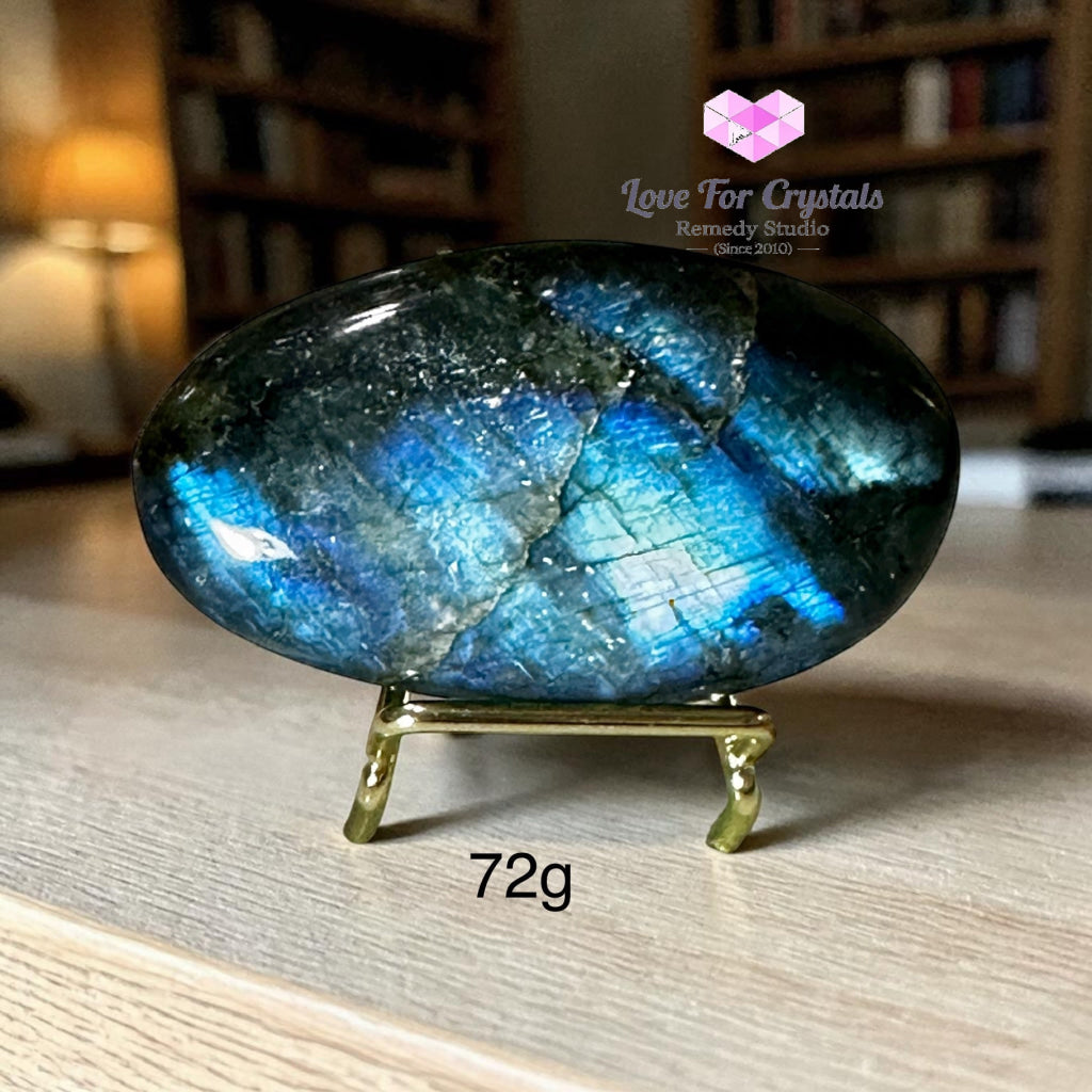 Labradorite Palm Stone with stand (50-70mm) - Labradorite