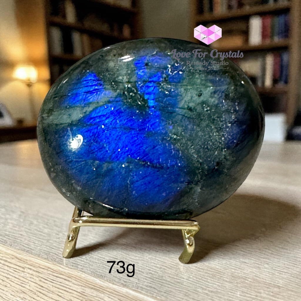 Labradorite Palm Stone with stand (50-70mm) - Labradorite