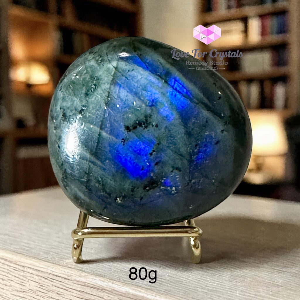 Labradorite Palm Stone with stand (50-70mm) - Labradorite