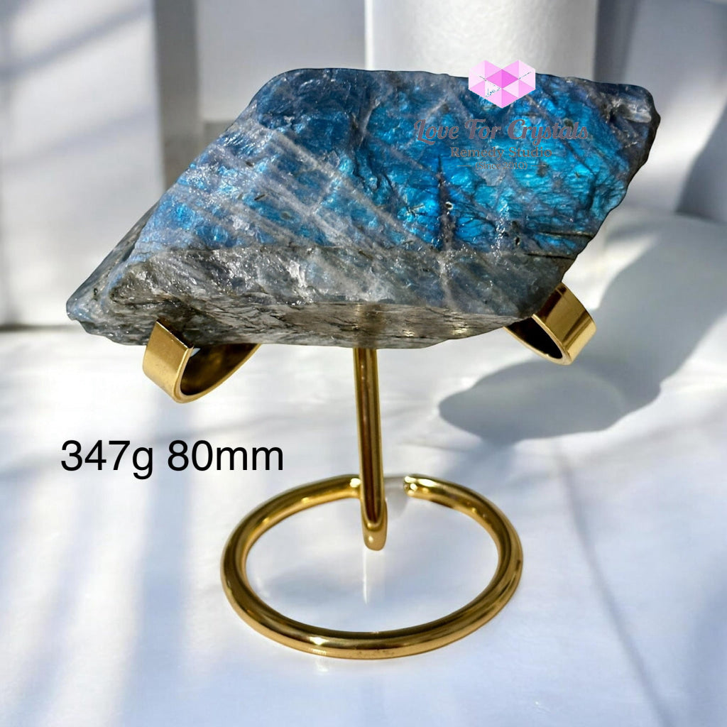 Labradorite Raw with stand - 347g 80mm - Labradorite