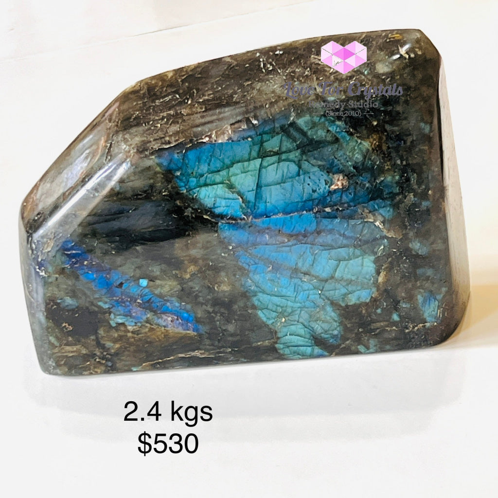 Labradorite Slabs (Madagascar) Aaa With Flashes 2.4 Kgs Polished Crystals