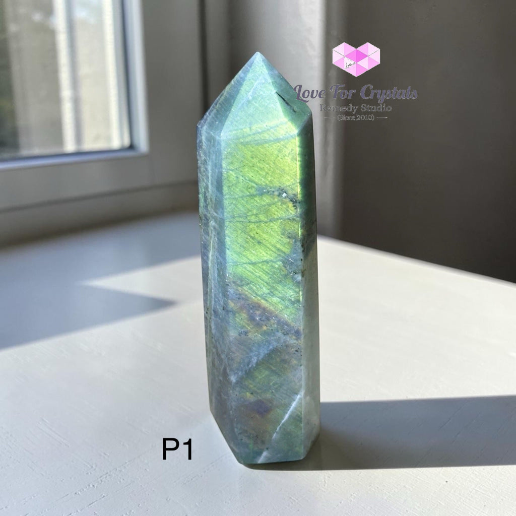 Labradorite Tower with Flash (Madagascar) 75-90mm - Photo 1 - Labradorite