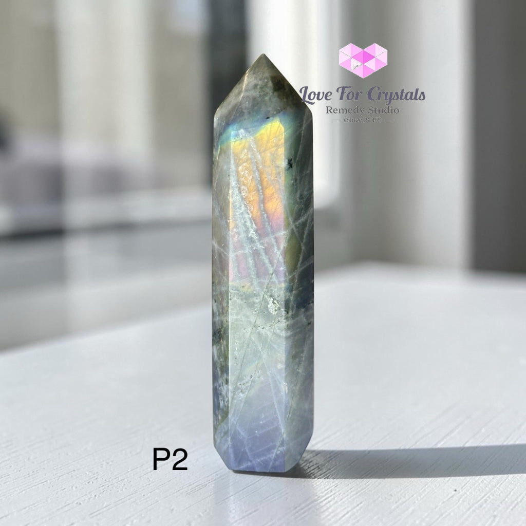 Labradorite Tower with Flash (Madagascar) 75-90mm - Photo 2 - Labradorite