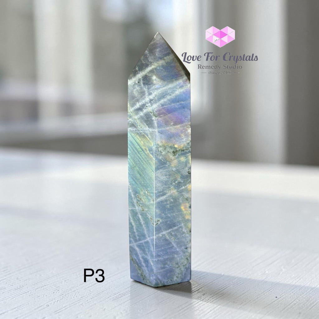 Labradorite Tower with Flash (Madagascar) 75-90mm - Photo 3 - Labradorite