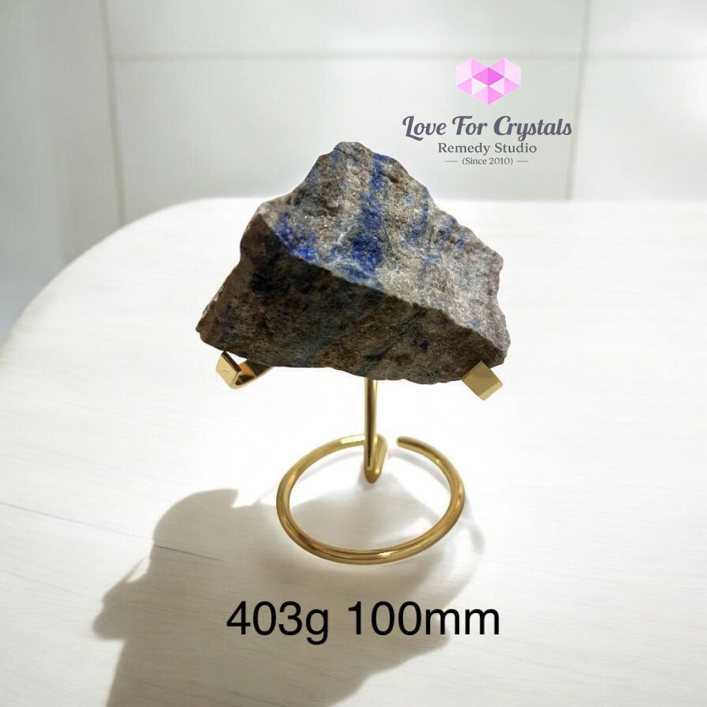 Lapis Lazuli Raw (MANIFESTATION MASTER PRE-ACTIVATED STONE) with Acrylic Stand 403g 100mm Raw crystals