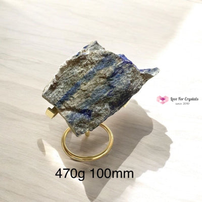 Lapis Lazuli Raw (MANIFESTATION MASTER PRE-ACTIVATED STONE) with Acrylic Stand 470g 100mm Raw crystals