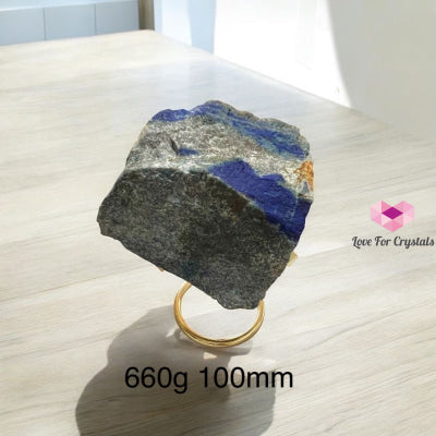 Lapis Lazuli Raw (MANIFESTATION MASTER PRE-ACTIVATED STONE) with Acrylic Stand 660g 100mm Raw crystals