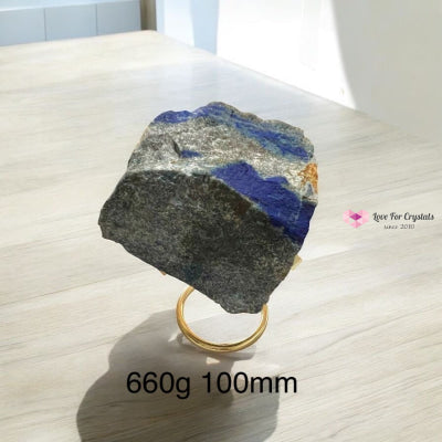 Lapis Lazuli Raw (MANIFESTATION MASTER PRE-ACTIVATED STONE) with Acrylic Stand 660g 100mm Raw crystals
