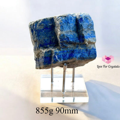 Lapis Lazuli Raw (MANIFESTATION MASTER PRE-ACTIVATED STONE) with Acrylic Stand 855g 90mm Raw crystals