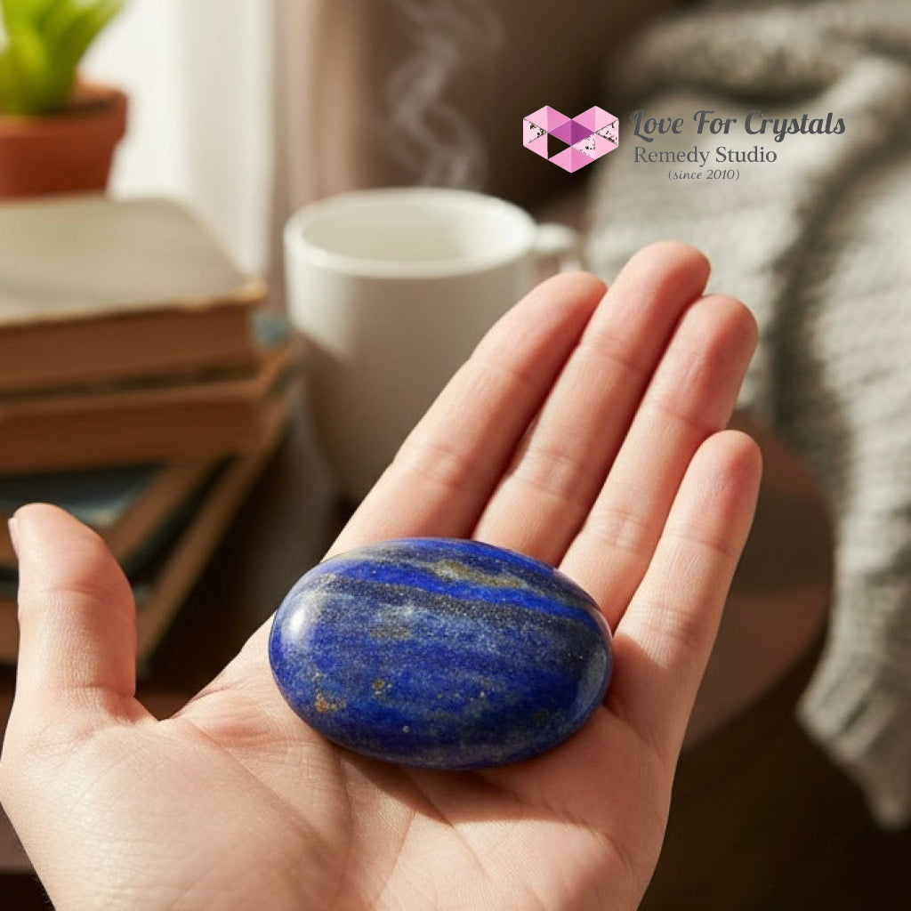 Lapis Lazuli Success Guard Palm Stone 45mm (encoded & activated) Random Piece (45mm) Lapis Lazuli