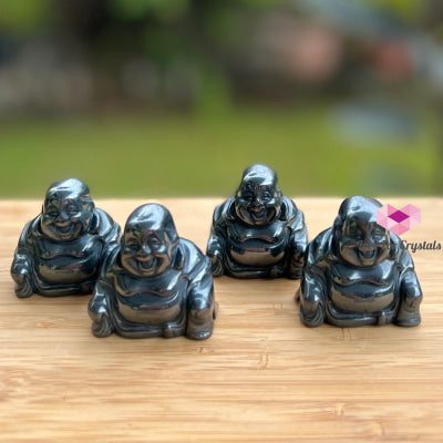 Laughing Buddha Crystal Carved 2 Hematite 1.5 (Per Piece) Carving