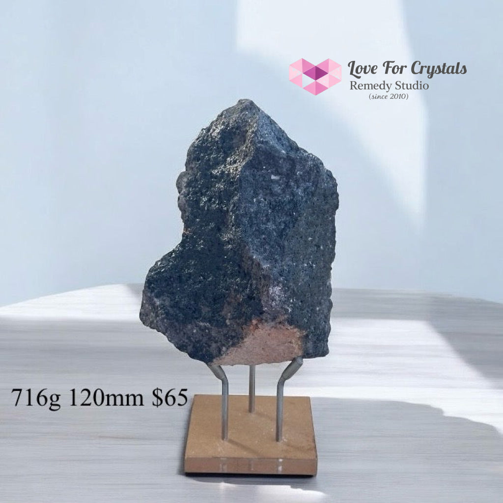 Lava Stone Raw (Unshakable Strength & Protection PRE-ACTIVATED STONES) With Acrylic Stand 716g 120mm Large crystals
