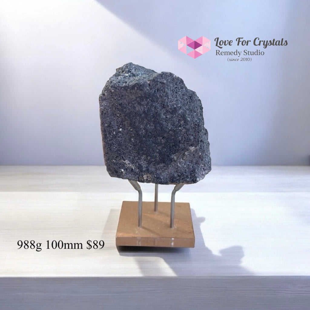 Lava Stone Raw (Unshakable Strength & Protection PRE-ACTIVATED STONES) With Acrylic Stand 988g 100mm Large crystals