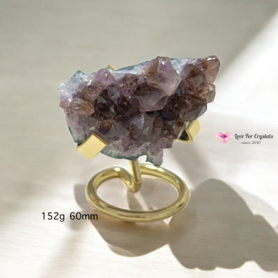 Leklai in Amethyst Cluster with Metal Stand (Brazil) 152g 60mm Leklai