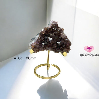 Leklai in Amethyst Cluster with Metal Stand (Brazil) 418g 100mm Leklai