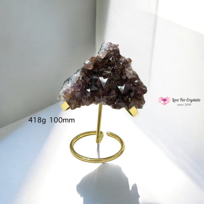 Leklai in Amethyst Cluster with Metal Stand (Brazil) 418g 100mm Leklai