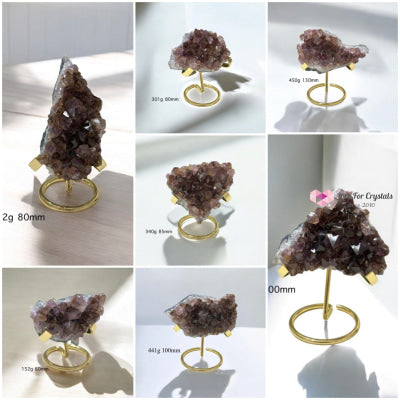 Leklai in Amethyst Cluster with Metal Stand (Brazil) Leklai