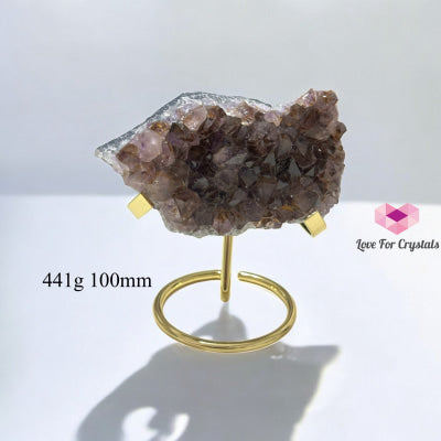 Leklai in Amethyst Cluster with Metal Stand (Brazil) 441g 100mm Leklai