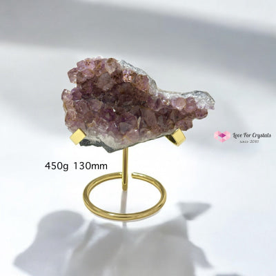 Leklai in Amethyst Cluster with Metal Stand (Brazil) 450g 130mm Leklai