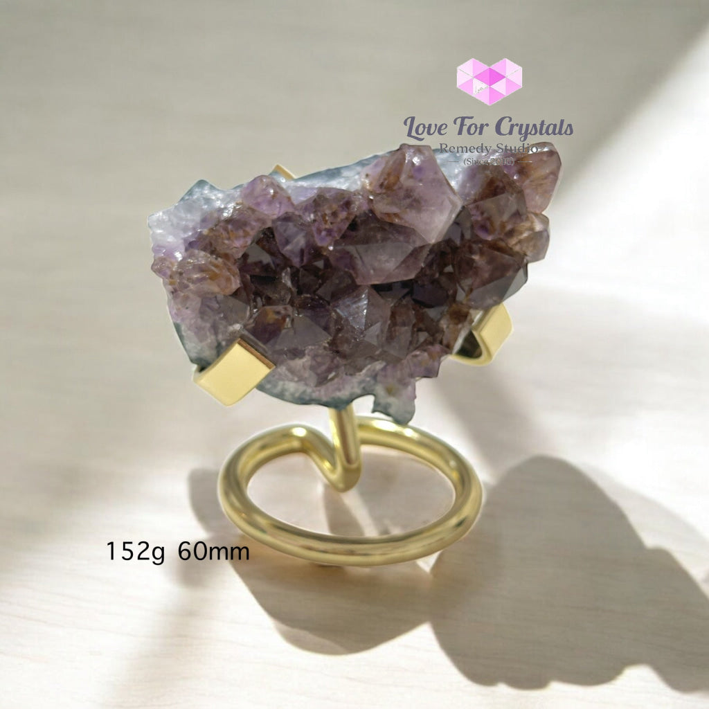 Leklai in Amethyst Cluster with Metal Stand (Brazil) 152g 60mm Leklai