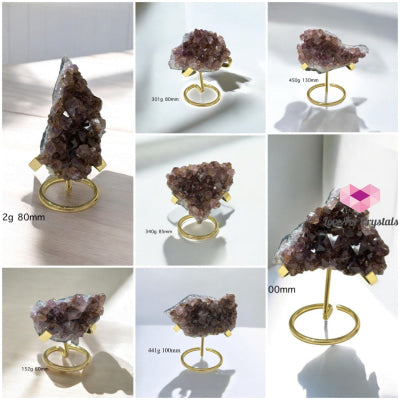 Leklai in Amethyst Cluster with Metal Stand (Brazil) Leklai