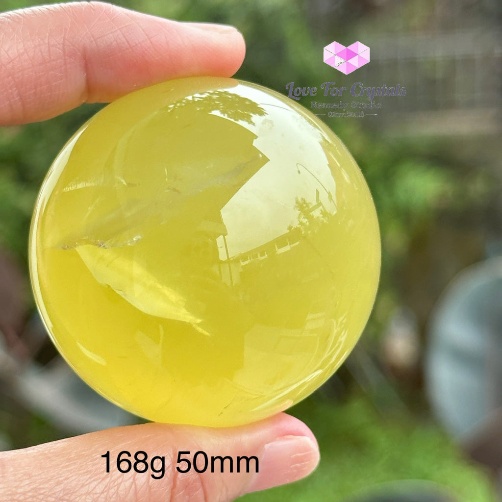 Citrine (Natural) Sphere Aaa (Brazil)With Wooden Stand 168G 50Mm Spheres Crystals