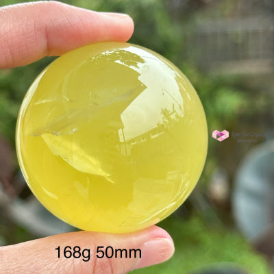 Citrine (Natural) Sphere Aaa (Brazil)With Wooden Stand 168G 50Mm Spheres Crystals