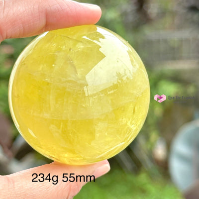 Citrine (Natural) Sphere Aaa (Brazil)With Wooden Stand 234G 55Mm Spheres Crystals