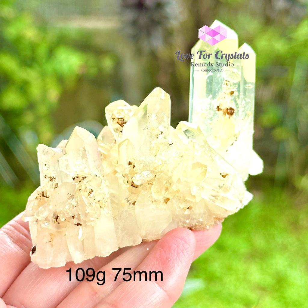 Lemon Quartz Cluster (Natural) Brazil 109G 75Mm Crystal