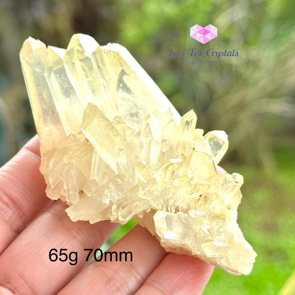Lemon Quartz Cluster (Natural) Brazil 65G 70Mm Crystal