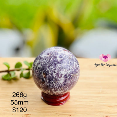 Lepidolite Sphere (Brazil) Rare! 203G 50Mm