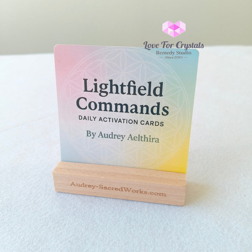 Lightfield Commands Activation Cards by Audrey (with Free Wooden Stand) 55-Card Set with Free Stand Cards