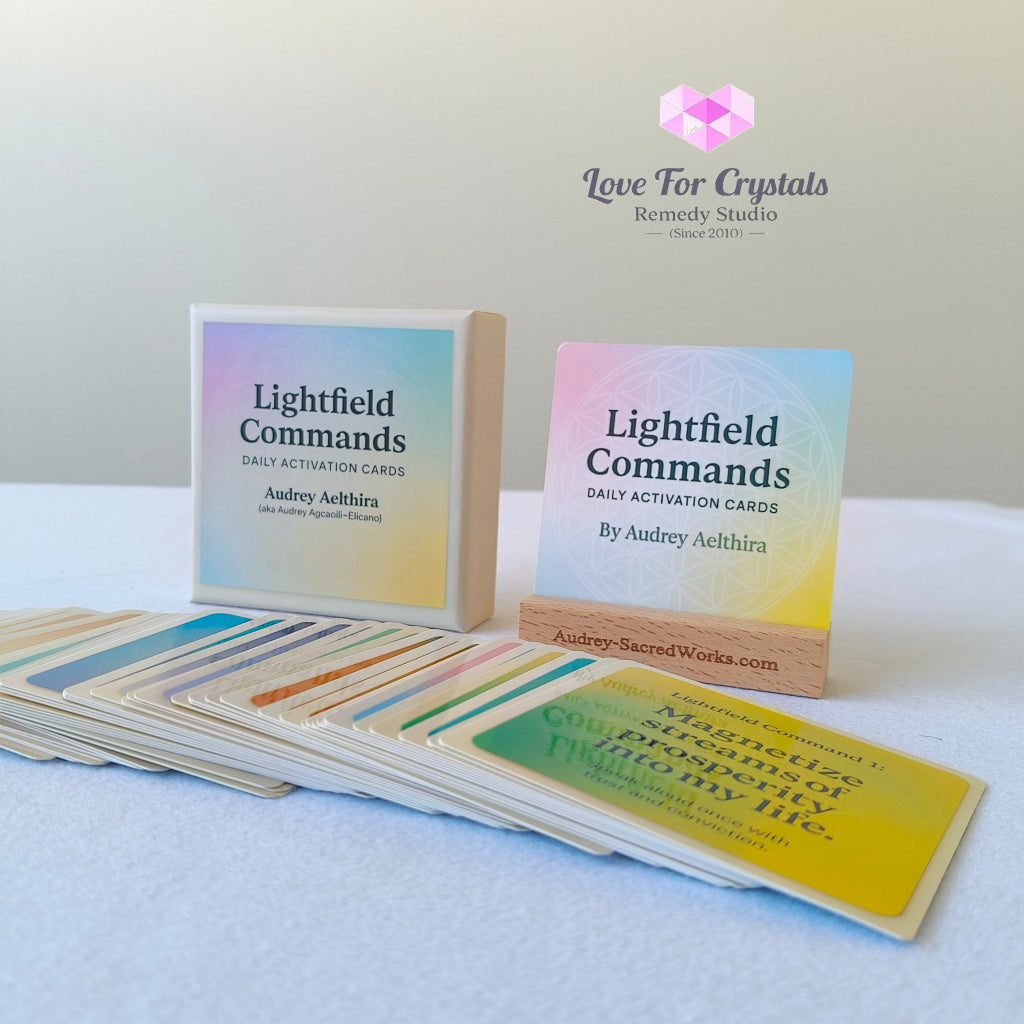 Lightfield Commands Activation Cards by Audrey (with Free Wooden Stand) 55-Card Set with Free Stand Cards