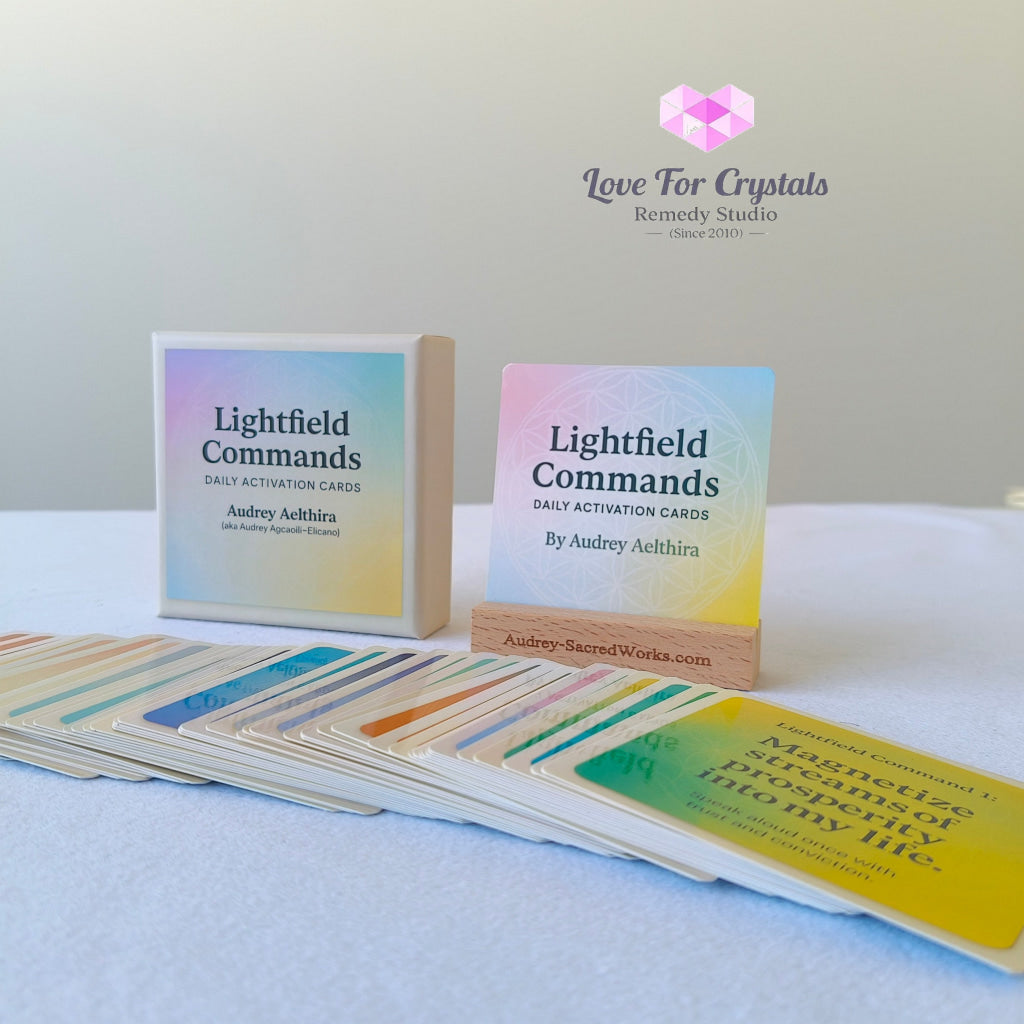 Lightfield Commands Activation Cards by Audrey (with Free Wooden Stand) 55-Card Set with Free Stand Cards