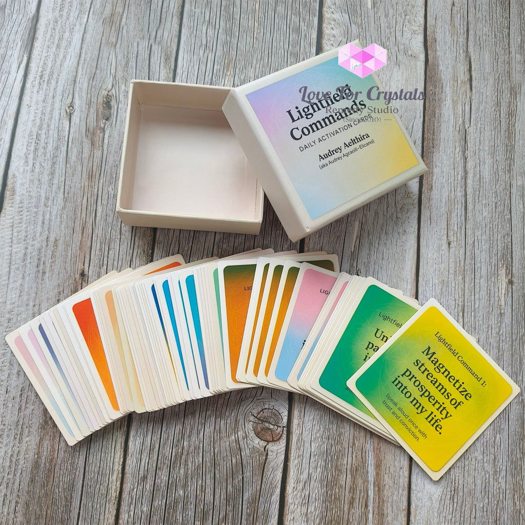 Lightfield Commands Activation Cards by Audrey (with Free Wooden Stand) 55-Card Set with Free Stand Cards